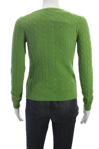 J Crew Womens Merino Wool Crew Neck Pullover Sweater Green Long Sleeve Size PXS