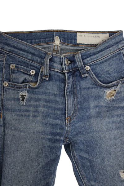 Rag & Bone Jean Womens Skinny Jeans Blue Mid Rise Inseam 26 Size 23