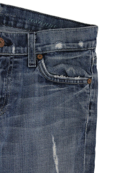 7 For All Mankind Women Straight Jeans Blue Mid Rise Size 24