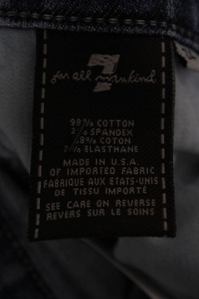7 For All Mankind Women Straight Jeans Blue Mid Rise Size 24