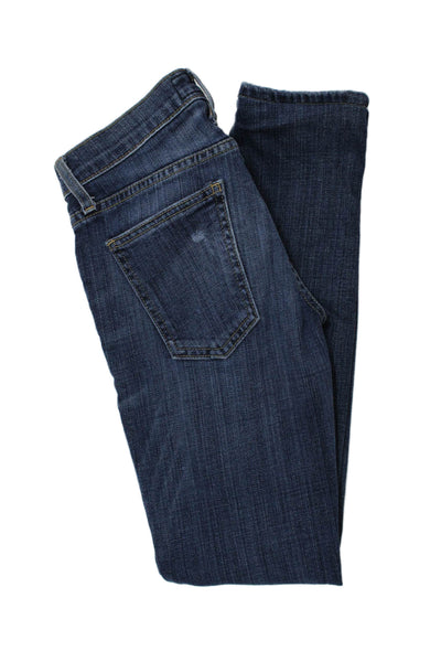 Current/Elliott Womens Skinny High Rise Jeans Blue Button Cotton Blend Size 23