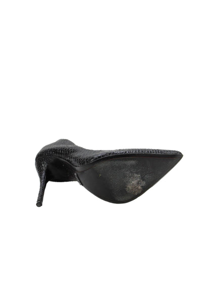 Schutz Womens Embossed Leather High Heels Pumps Shoes Black Size 6.5B