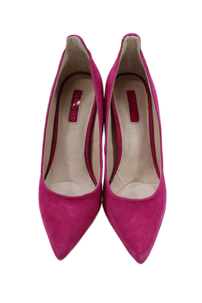 Topshop Womens Suede Pointed Toe Pumps Magenta Pink Size 37 7