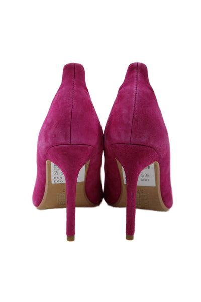Topshop Womens Suede Pointed Toe Pumps Magenta Pink Size 37 7