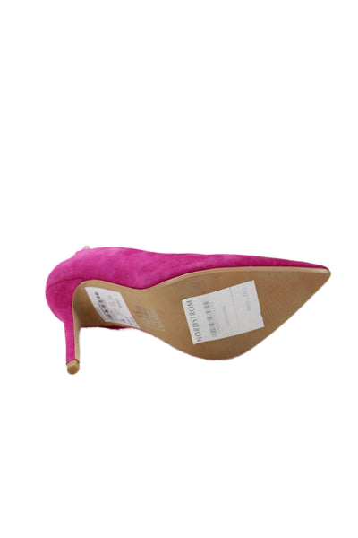 Topshop Womens Suede Pointed Toe Pumps Magenta Pink Size 37 7