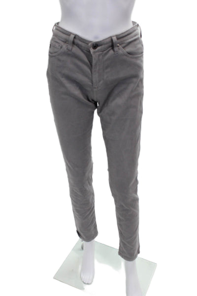 AG Women Skinny Jeans Gray Cotton Mid Rise Button Size 27