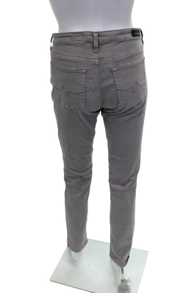 AG Women Skinny Jeans Gray Cotton Mid Rise Button Size 27