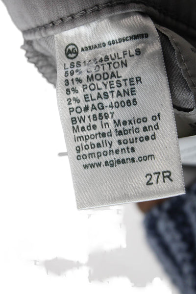 AG Women Skinny Jeans Gray Cotton Mid Rise Button Size 27