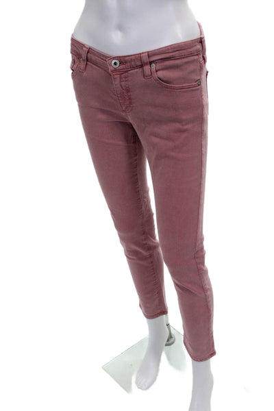 AG Womens Skinny Pink Jeans Cotton Blend Size 28
