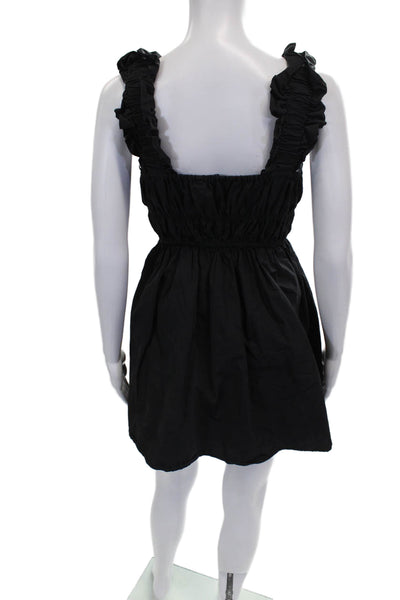 English Factory Womens Black Mini Square Neck Sleeveless Cotton Dress Size S