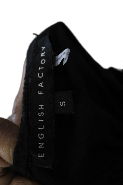 English Factory Womens Black Mini Square Neck Sleeveless Cotton Dress Size S