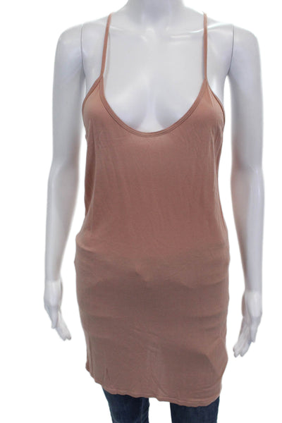 Haute Hippie Womens Pink Modal Scoop Neck Sleeveless Basic Tank Size M