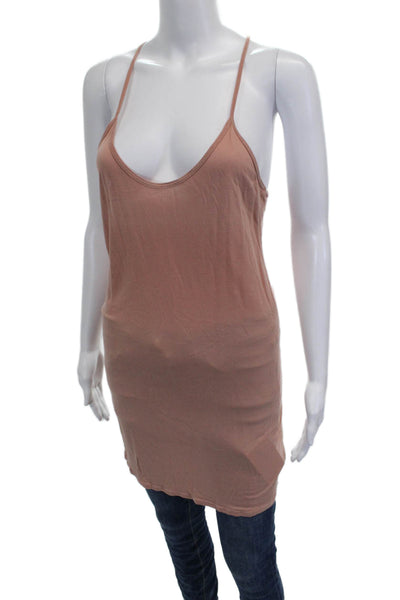 Haute Hippie Womens Pink Modal Scoop Neck Sleeveless Basic Tank Size M