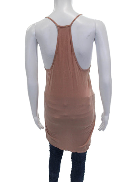 Haute Hippie Womens Pink Modal Scoop Neck Sleeveless Basic Tank Size M