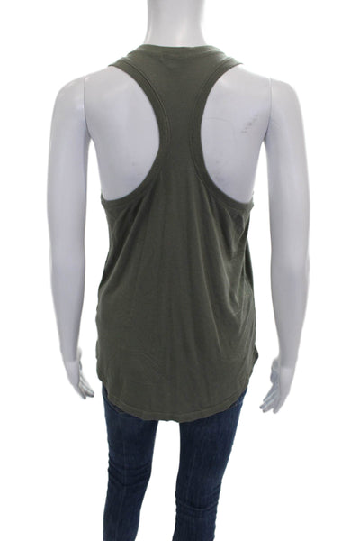 Splendid Womens Basic Sleeveless Scoop Neck Tank Green MicroModal Size M
