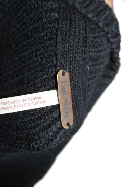 Free People Womens Black Crew Neck Pullover Sweater Long Sleeve Size M