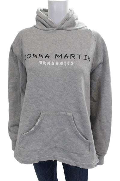 Baja East Unisex Pullover Hoodie Gray Cotton Crew Neck Long Sleeve Size 2