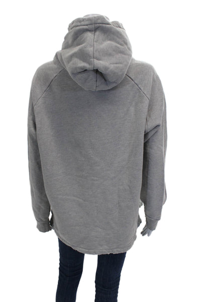 Baja East Unisex Pullover Hoodie Gray Cotton Crew Neck Long Sleeve Size 2