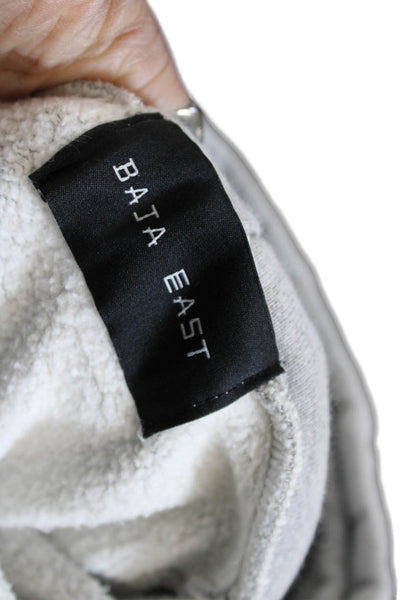 Baja East Unisex Pullover Hoodie Gray Cotton Crew Neck Long Sleeve Size 2