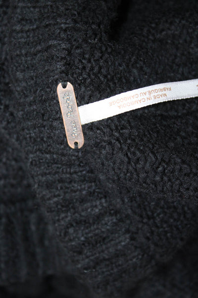 Free People Womens Black V Neck Pullover Sweater 55% Cotton Size M