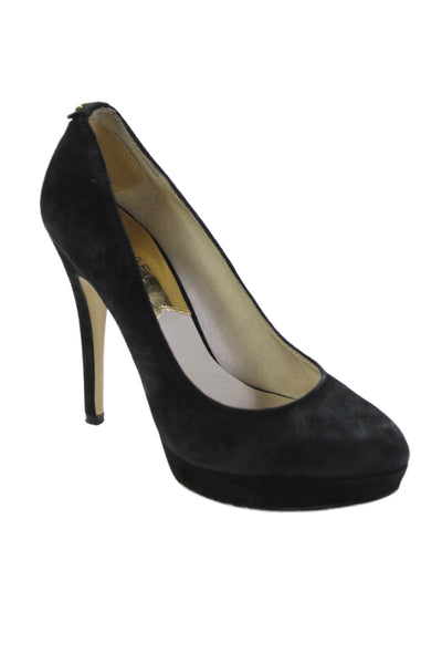 Michael Michael Kors Womens Suede Low Platform Pumps Black Size 7 Medium