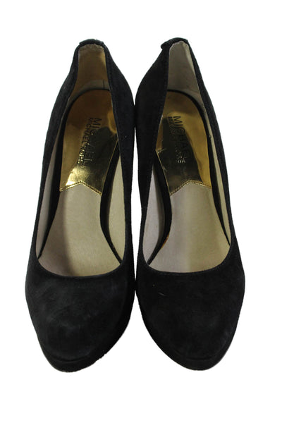 Michael Michael Kors Womens Suede Low Platform Pumps Black Size 7 Medium