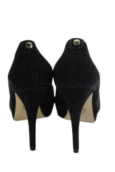 Michael Michael Kors Womens Suede Low Platform Pumps Black Size 7 Medium