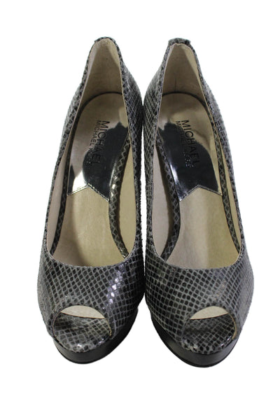 Michael Michael Kors Womens Peep Toe Platform Pumps Grey Size 6.5 Medium