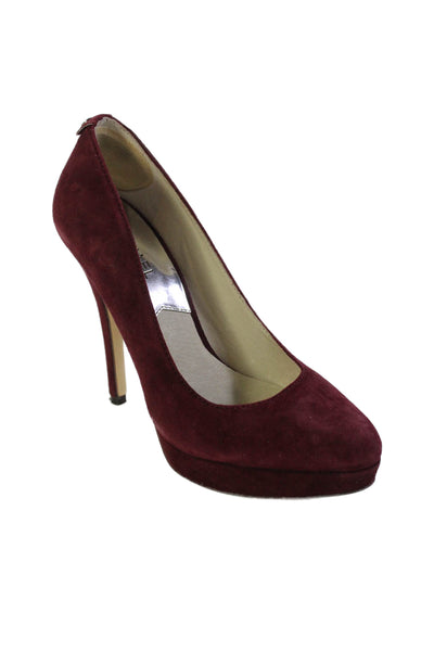 Michael Michael Kors Womens Suede Low Platform Pumps Red Size 7 Medium