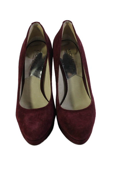 Michael Michael Kors Womens Suede Low Platform Pumps Red Size 7 Medium