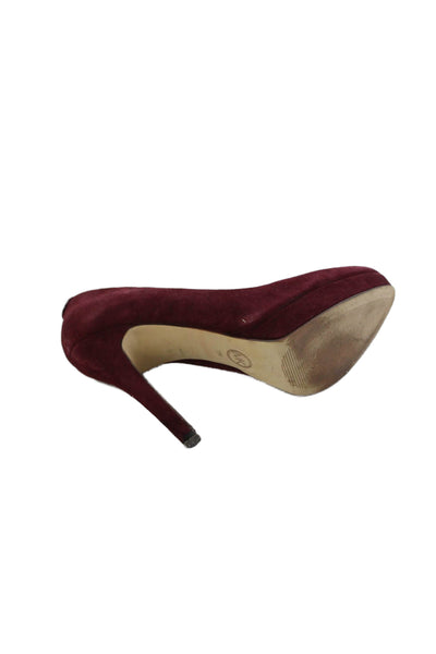 Michael Michael Kors Womens Suede Low Platform Pumps Red Size 7 Medium
