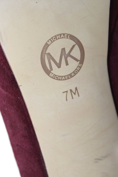Michael Michael Kors Womens Suede Low Platform Pumps Red Size 7 Medium