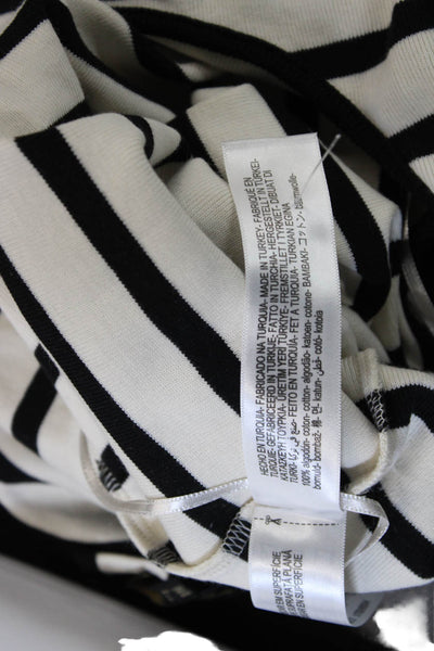 Massimo Dutti Women Striped Cotton Tank Sleeveless Round Neck White Size S