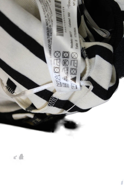 Massimo Dutti Women Striped Cotton Tank Sleeveless Round Neck White Size S