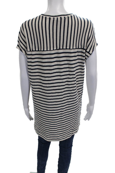 Apiece Apart Women Tunic Ivory Organic Cotton Crew Neck Short Sleeve Size S
