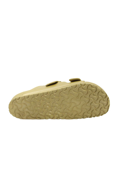 Birkenstock Womens Rubber Double Buckle Slip On Slides Shoes Dark Gold Size 12