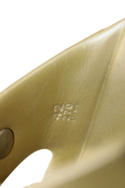 Birkenstock Womens Rubber Double Buckle Slip On Slides Shoes Dark Gold Size 12