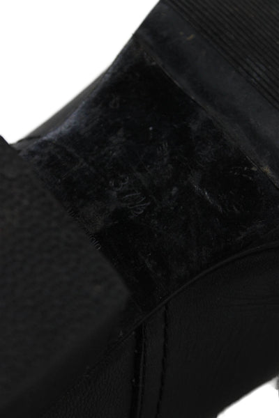 Alexander Wang Womens Leather Medium Block Heels Ankle Boots Shoes Black Sz 7.5