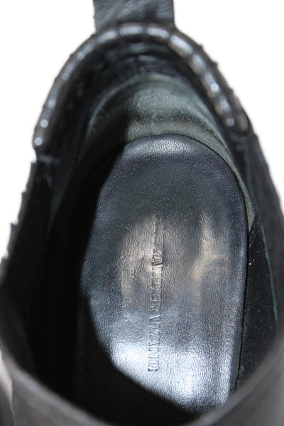 Alexander Wang Womens Leather Medium Block Heels Ankle Boots Shoes Black Sz 7.5