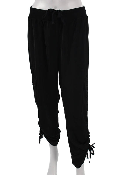 Superdown Womens Cargo Pants Black Polyester Drawstring Size M