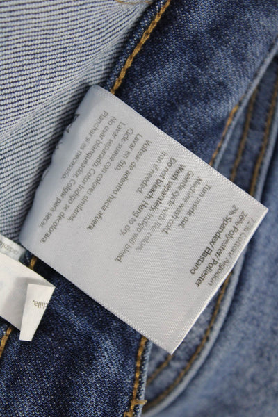 Risen Women Flared Jeans Blue Mid-Rise Cotton Blend Inseam 28 Size 26
