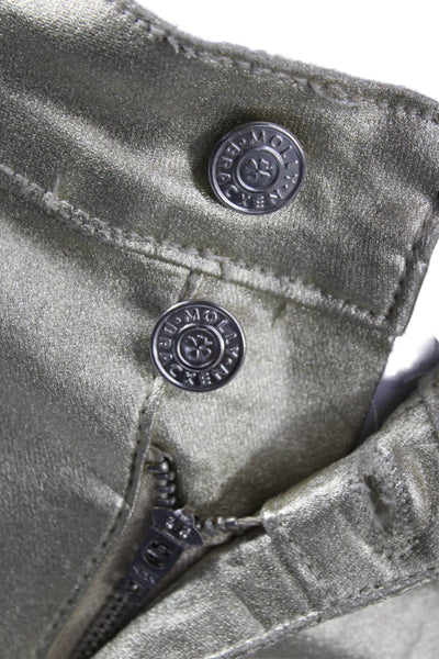 Molly Bracken Womens Flared Gold Viscose Jeans Button Closure Size 26