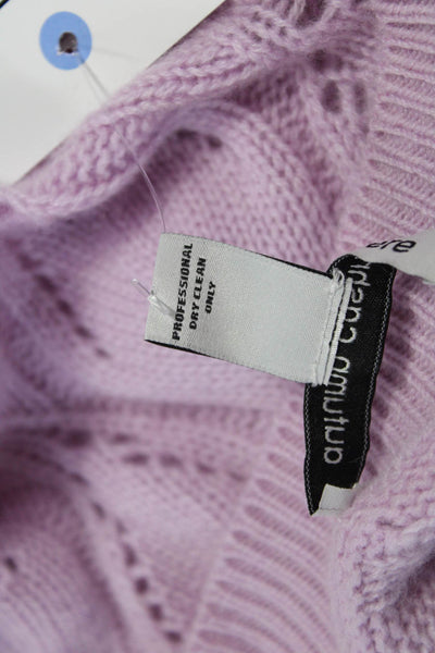 Autumn Cashmere Women V-Neck Geometric Sleeveless Vest Sweater Purple Size M