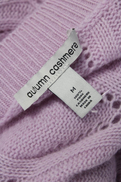 Autumn Cashmere Women V-Neck Geometric Sleeveless Vest Sweater Purple Size M