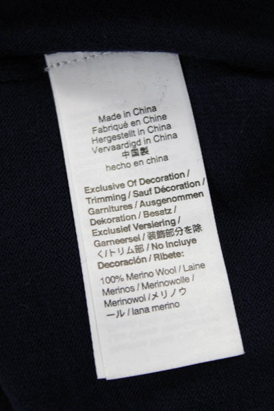 J Crew Womens Pullover Sweater Merino Wool Crew Neck Blue Long Sleeve Size S