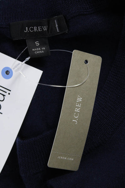 J Crew Womens Pullover Sweater Merino Wool Crew Neck Blue Long Sleeve Size S
