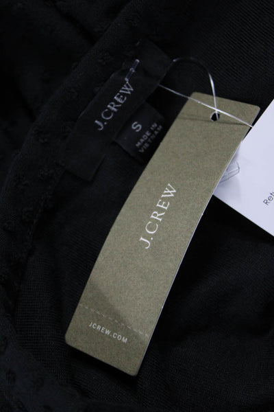 J Crew Womens Black Basic Round Neck Short Sleeve Blouse Size S