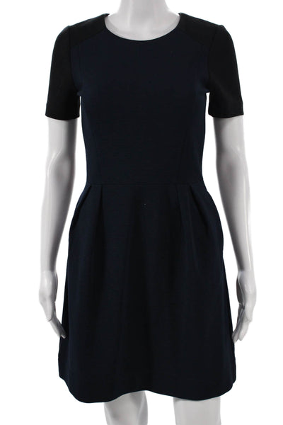 Madewell Womens A-Line Dress Short Sleeve Blue Polyester Zip Size 0