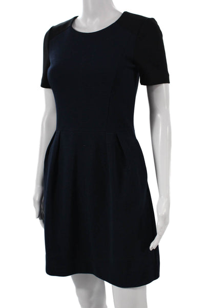 Madewell Womens A-Line Dress Short Sleeve Blue Polyester Zip Size 0