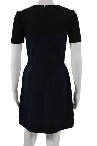 Madewell Womens A-Line Dress Short Sleeve Blue Polyester Zip Size 0